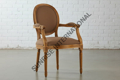 French Vintage solid wood Armchair with seat & back cushion Home & Living:Furniture:Living Room:Chairs