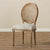French Vintage solid wood chair with rattan cane work & seat cushion