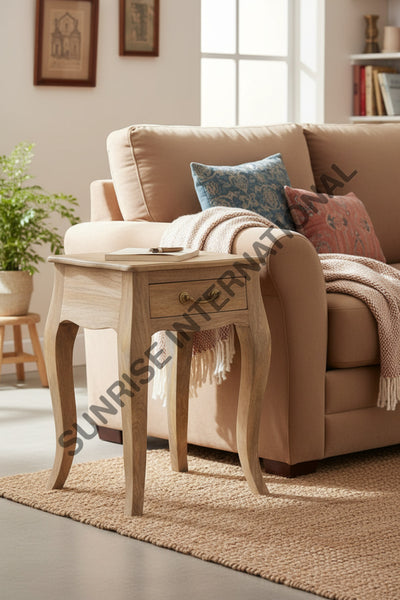 French style Side table End Table Lamp Table peg table with storage drawer Home & Living:Furniture:Living Room:Tables