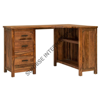 Furniture - Wooden Corner Writing Computer Table Desk Study Best Designs Home &