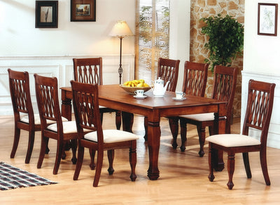 Handmade Solid Wooden Dining table with 8 cushion chair set !
