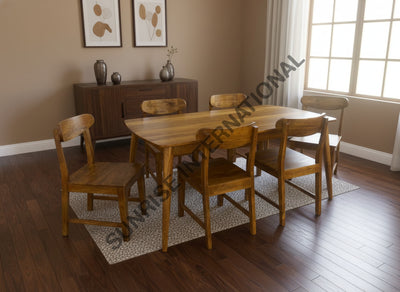 Handmade Wooden Dining table chair set in Retro Style