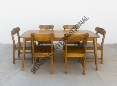 Handmade Wooden Dining table chair set in Retro Style