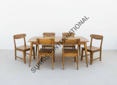 Handmade Wooden Dining table chair set in Retro Style