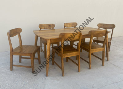Handmade Wooden Dining table chair set in Retro Style