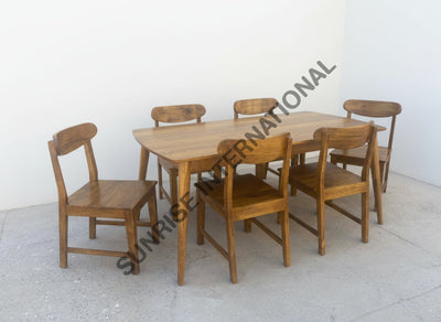 Handmade Wooden Dining table chair set in Retro Style