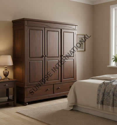 Home Furniture - Wooden 3 door Cupboard / Wardrobe (panel)!! Home & Living:Furniture:Bedroom:Wardrobes & Cabinets
