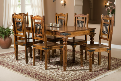 Indian Jali Furniture - Wooden Dining Set