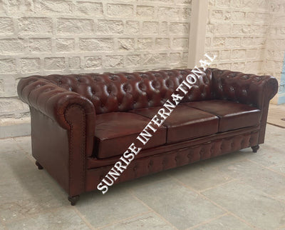 LIVING ROOM FURNITURE - Designer Genuine Leather chesterfield sofa set (choose your combination)
