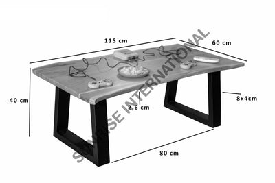 Live Edge Solid Acacia Wood Top Coffee Center Table with metal legs! Home & Living:Furniture:Living Room:Tables