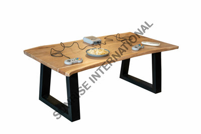 Live Edge Solid Acacia Wood Top Coffee Center Table with metal legs! Home & Living:Furniture:Living Room:Tables