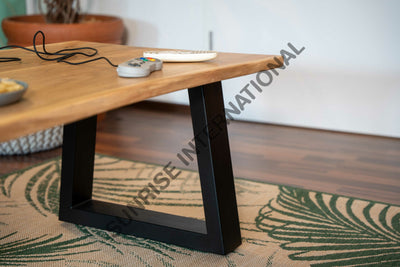 Live Edge Solid Acacia Wood Top Coffee Center Table with metal legs! Home & Living:Furniture:Living Room:Tables