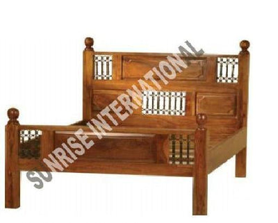 solid sheesham wood queen size bed