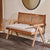 Mid Century Sheesham Wood Relaxing Bench with rattan cane & seat cushion