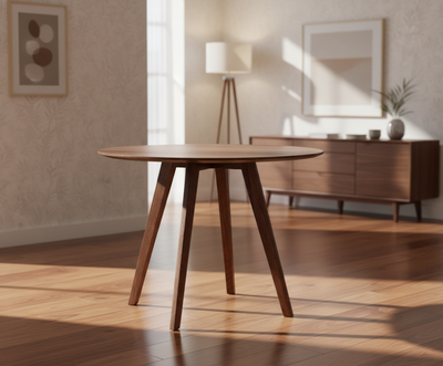 Mid Century Solid Sheesham Wood 4 seater Round Dining table !