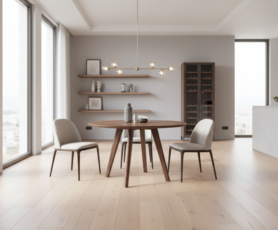 Mid Century Solid Sheesham Wood 4 seater Round Dining table !