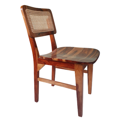 wooden Chandigarh dining chair design with cane rattan work
