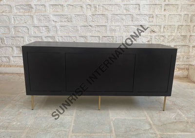 Mid Century Wooden Large Sideboard Cabinet With Rattan Cane Work! Home & Living:furniture:living