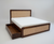Modern Rattan cane Sheesham wood King & Queen storage Bed