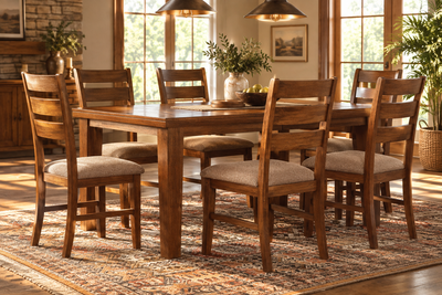 Modern Wooden 5ft approx Dining table with  6 chair set !