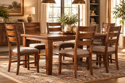 Modern Wooden 6ft approx. Dining table with  6 chair set !