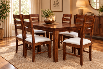 Modern Wooden Dining table with  6 chair set !