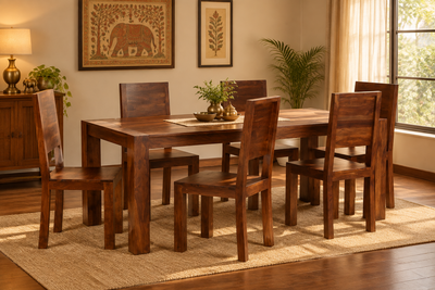Monalisa Wooden Dining table (6ft approx.)  with 6 chairs furniture set !