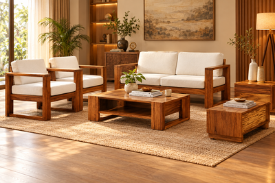 wooden sofa set