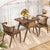 Nordic Design Wood 3pc Wooden Dining table Set ( 1 Table + 2 chairs) with rattan cane for restaurant, cafe & home