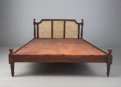 Rattan bed | Cane Bed | Rattan Cane Sheesham wood bed | KING / QUEEN / SINGLE BED | Handmade wooden bed design