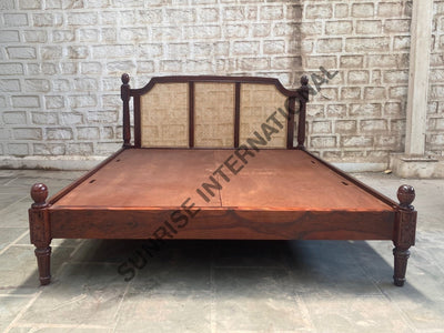 Rattan cane Sheesham wood King / Queen / Single Bed Choose your size Home & Living:Furniture:Bedroom:Beds
