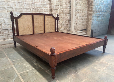 Rattan cane Sheesham wood King / Queen / Single Bed - Choose your size