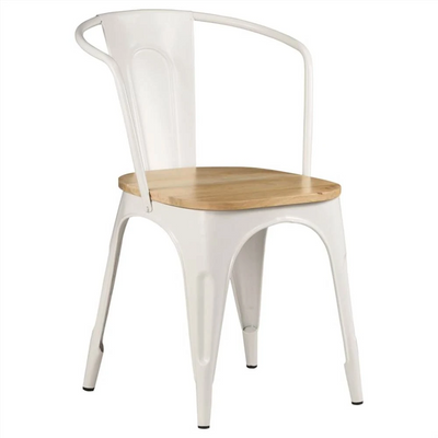 Restaurant Cafe outdoor Metal & wood Tolix type stackable Arm Chair for home & hotel