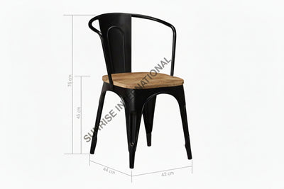Restaurant Cafe Outdoor Metal & Wood Tolix Type Chair Home Living:furniture:living Room:chairs