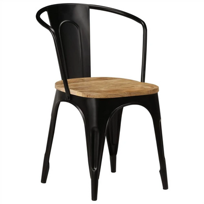 Restaurant Cafe outdoor Metal & wood Tolix type stackable Arm Chair for home & hotel