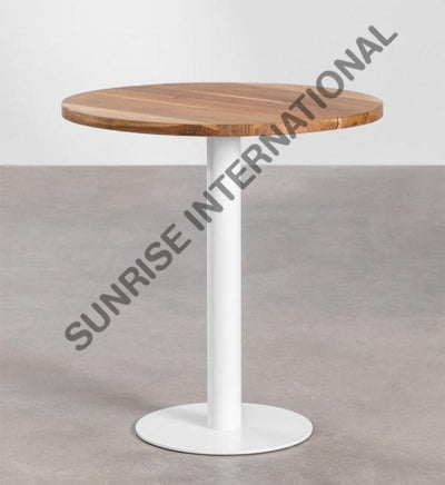 Restaurant Pub Bar Café Round Dining Table With Wooden Top & Metal Legs!