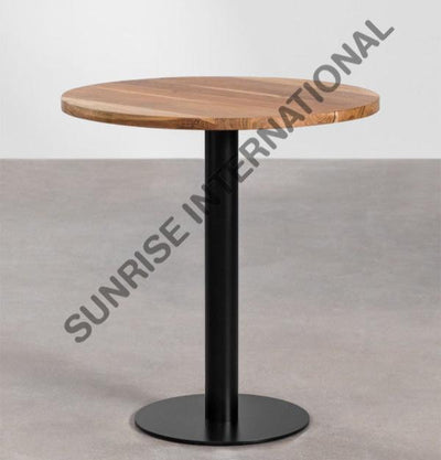 Restaurant Pub Bar Café Round Dining Table With Wooden Top & Metal Legs!