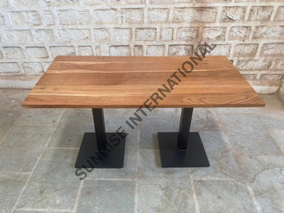 Restaurant Pub Bar Café Rectangular Dining Table With Wooden Top & Metal Legs!