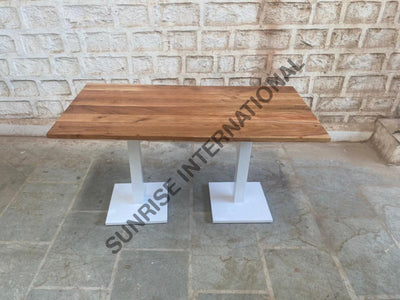 Restaurant Pub Bar Café Rectangular Dining Table With Wooden Top & Metal Legs!