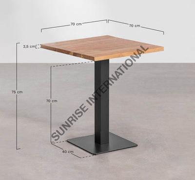 Restaurant Pub Bar Café Dining Table With Wooden Top & Metal Legs!