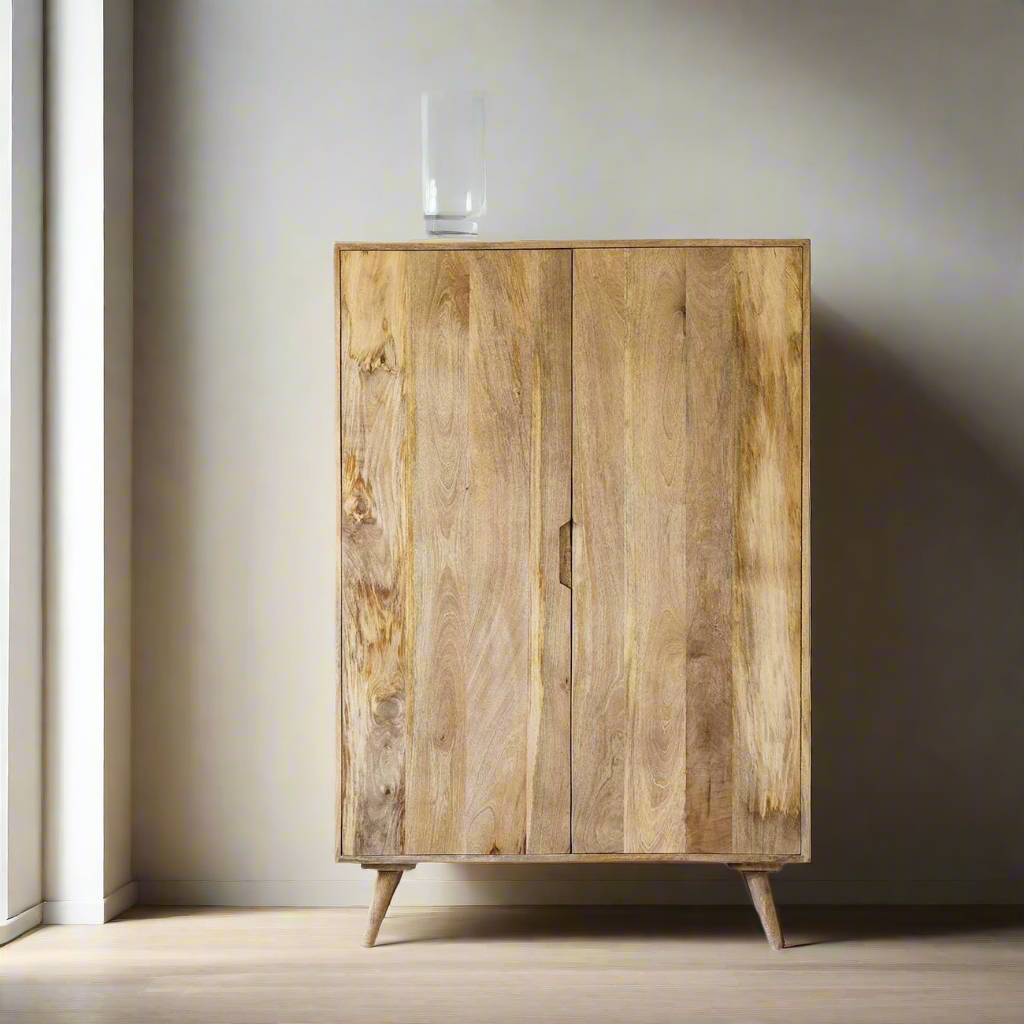 Retro Style Solid Wood Bar Cabinet rack for home