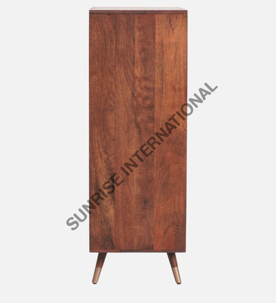 Retro Style Solid Wood Rattan Cane Bar Cabinet with Glass Holder Storage Home & Living:Furniture:Dining Room