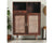 Retro Style Solid Wood Rattan Cane Bar Cabinet with Glass Holder Storage