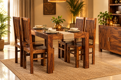 Sheesham Wood Dining Table with 4 wooden Chair set (5 pc Set) !!