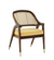 Sheesham wood restaurant accent arm chair with rattan cane work & seat cushion !