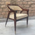 Sheesham wood restaurant accent arm chair with rattan cane work & seat cushion !