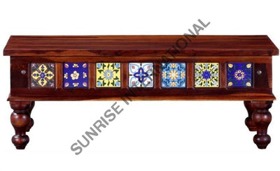 Siramika Sheesham Wood Coffee Center Table With Tiles ! Home & Living:furniture:living Room:tables