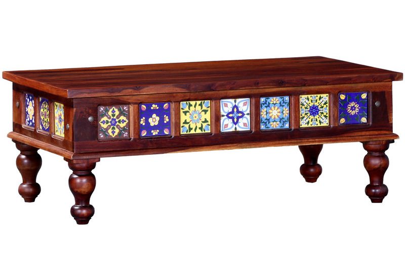 Siramika Sheesham wood coffee center table with tiles !