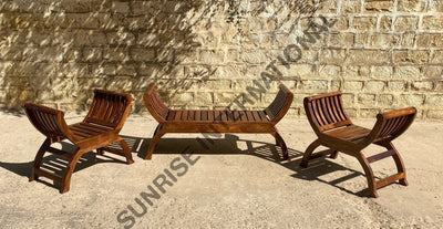 Sofa set - Wooden living room bench / stool (Set of 3) Home & Living:Furniture:Living Room:Chairs