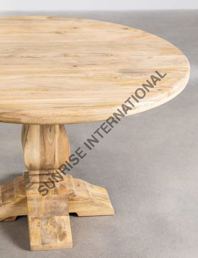 Solid Mango Wood 4 Seater Round Dining Table 120 X X77H Cms ! Home & Living:furniture:dining Room